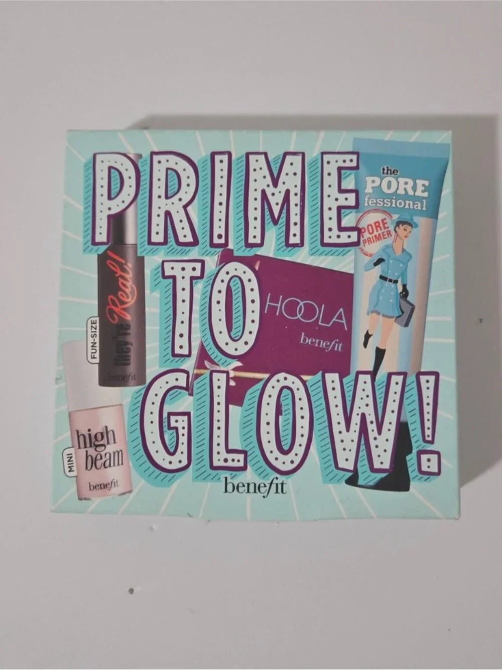 Benefit Prime to Glow Makeup Gift Set POREfessional Hoola High Beam They’re Real